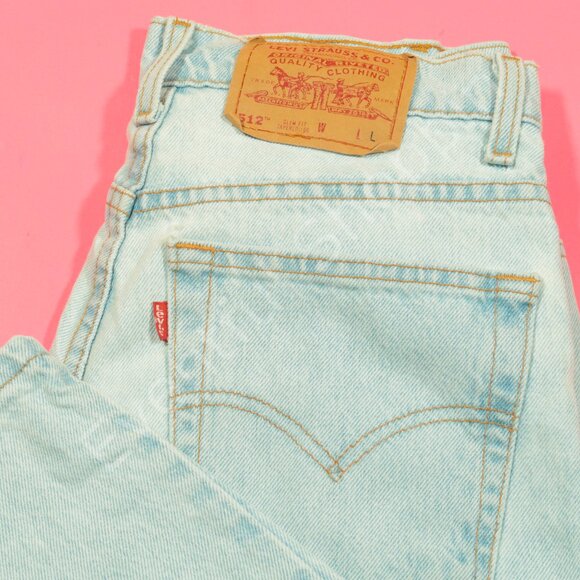 Levi's Denim - Vintage Levis 512 Jeans Womens 28 Blue Tall Slim Tapered Leg Light Wash 90s USA